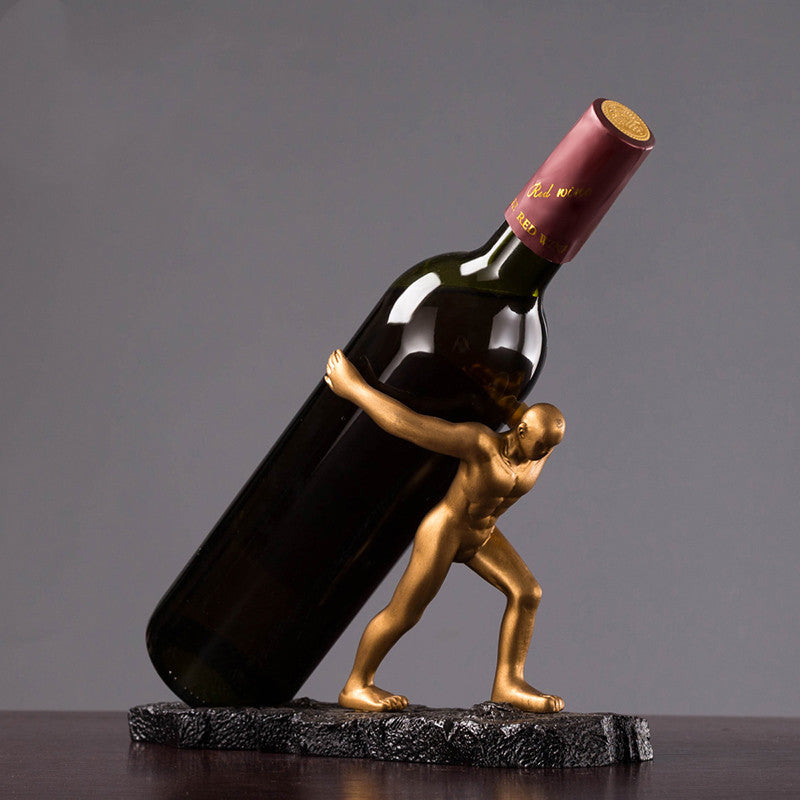 Golden Figurine Wine Rack