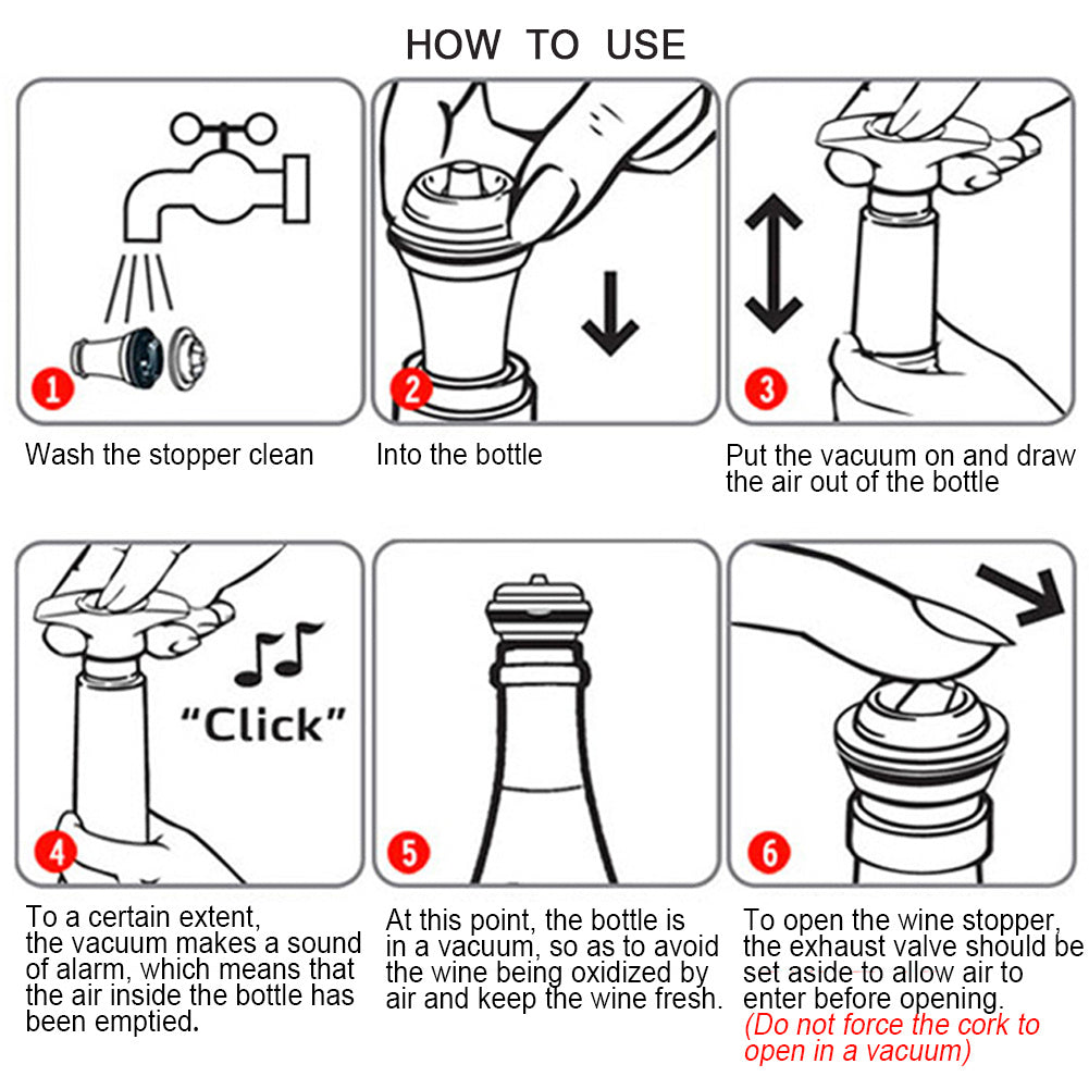 Vacuum Wine Bottle Stopper – One-Touch Airtight Seal
