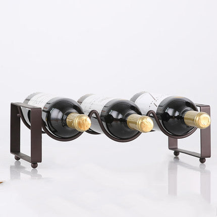 Minimalist Iron Wine Rack – Stackable 6-Bottle Holder