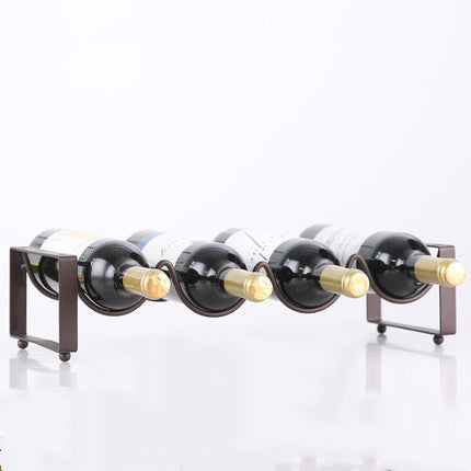 Minimalist Iron Wine Rack – Stackable 6-Bottle Holder