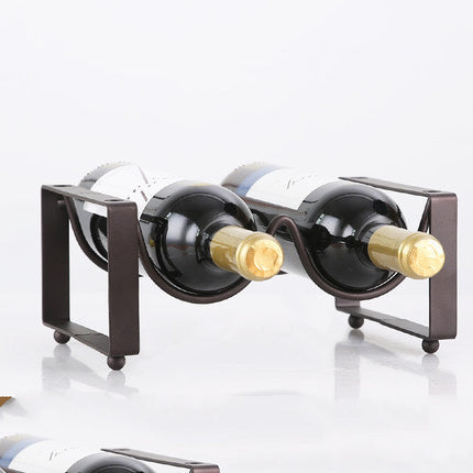Minimalist Iron Wine Rack – Stackable 6-Bottle Holder